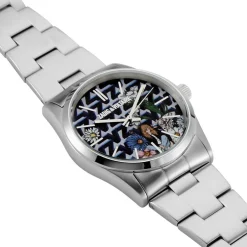 Online ZADIG & VOLTAIRE Montre Fusion Multicolore cadran argenté fond multicolore bracelet acier argenté