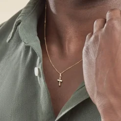 Online Histoire d'Or Pendentif Alyssa Croix Or Jaune