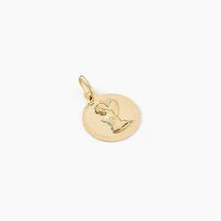 Histoire d'Or Pendentif Ange Rond Cisele* Bijoux Personnalisés|Pendentifs