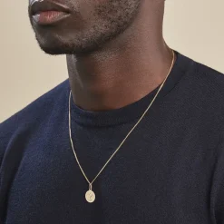 Histoire d'Or Pendentif Ange Rond Cisele* Bijoux Personnalisés|Pendentifs