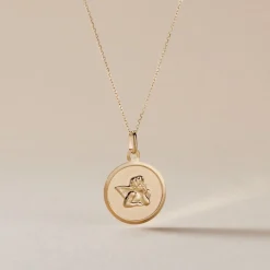 Histoire d'Or Pendentif Ange Rond Or Jaune* Bijoux Personnalisés|Pendentifs