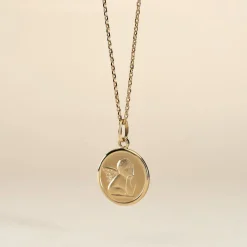 Histoire d'Or Pendentif Ange Rond Or Jaune* Bijoux Personnalisés|Pendentifs