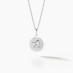 Histoire d'Or Pendentif Ange Rond Satine Or Blanc* Bijoux Personnalisés|Pendentifs