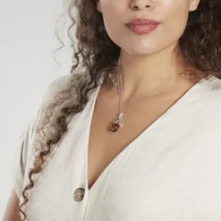 Discount Histoire d'Or Pendentif Argent Blanc Benoite Ambre