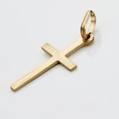Online Histoire d'Or Pendentif Bathilde Croix Striee Or Jaune
