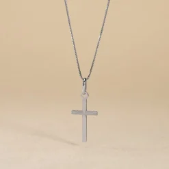 Hot Histoire d'Or Pendentif Bathilde Croix Striee Or Blanc