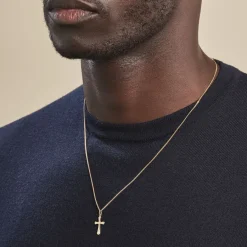 Histoire d'Or Pendentif Bathilde Croix Striee Or Jaune* Pendentifs|Pendentifs