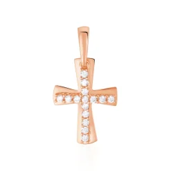 Histoire d'Or Pendentif Canice Croix Or Rose Oxyde De Zirconium* Pendentifs|Pendentifs