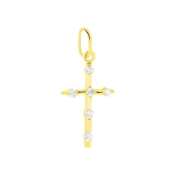 Discount Histoire d'Or Pendentif Canice Croix Or Jaune Oxyde De Zirconium