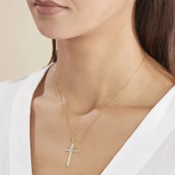 Histoire d'Or Pendentif Casey Croix Or Bicolore* Pendentifs|Pendentifs