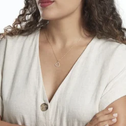 Online Histoire d'Or Pendentif Coeur Penche Or Jaune Oxyde De Zirconium