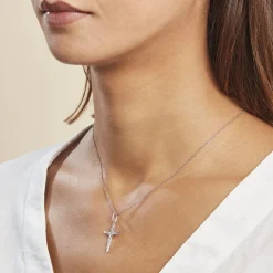 Histoire d'Or Pendentif Damian Croix Or Blanc* Pendentifs|Pendentifs