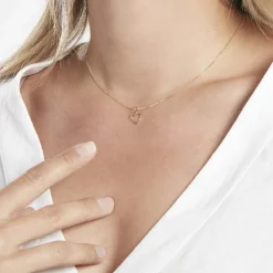 Online Histoire d'Or Pendentif Eudocie Coeur Strie Or Jaune