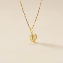 Outlet Histoire d'Or Pendentif Eudocie Coeur Stri Or Jaune