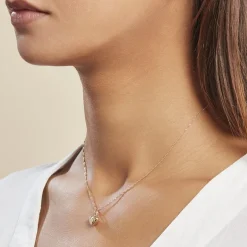 Outlet Histoire d'Or Pendentif Eudocie Coeur Stri Or Jaune