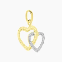 Histoire d'Or Pendentif Eudocie Coeurs Ciseles Or Bicolore* Pendentifs|Pendentifs
