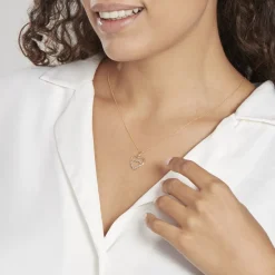 Hot Histoire d'Or Pendentif Eudocie Double Coeurs Or Bicolore