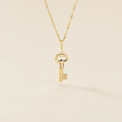 Online Histoire d'Or Pendentif Fatilia Clef Coeur Or Jaune