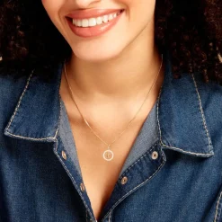 Outlet Histoire d'Or Pendentif Gabe Or Jaune Oxyde De Zirconium