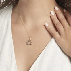 Outlet Histoire d'Or Pendentif Haizia Trio Dauphins Or Tricolore