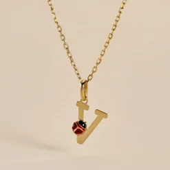 Histoire d'Or Pendentif Helidie Coccinelle Lettre Or Jaune* Pendentifs|Pendentifs