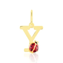 Discount Histoire d'Or Pendentif Helidie Coccinelle Lettre Or Jaune