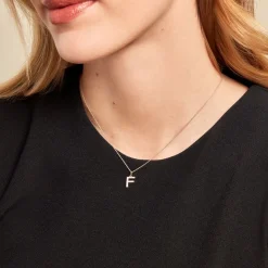 Outlet Histoire d'Or Pendentif Lettre F Or Jaune Oxyde