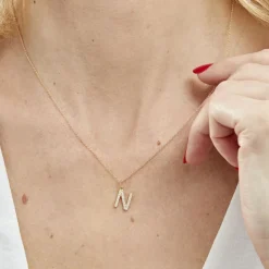 Histoire d'Or Pendentif Lettre N Or Jaune Oxyde* Pendentifs|Pendentifs