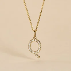 Histoire d'Or Pendentif Lettre Q Or Jaune Oxyde