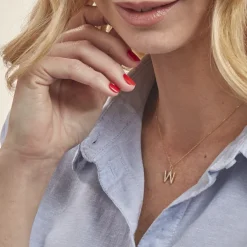 Discount Histoire d'Or Pendentif Lettre W Or Jaune Oxyde