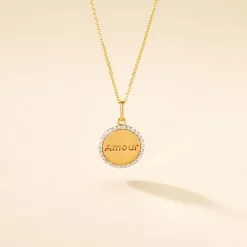 Clearance Histoire d'Or Pendentif Levon Or Jaune Oxyde De Zirconium