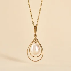 Histoire d'Or Pendentif Martyna Or Jaune Perle De Culture or jaune perle blanche