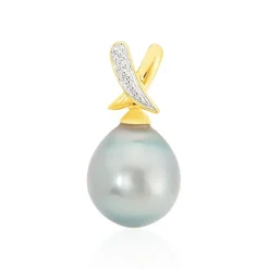 Sale Histoire d'Or Pendentif Nilma Or Jaune Perle De Culture De Tahiti Et Diamant