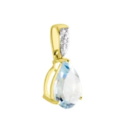 Outlet Histoire d'Or Pendentif Or Jaune Gorgel Topaze Oxydes De Zirconium or jaune topaze bleu sky