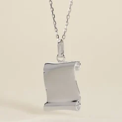Histoire d'Or Pendentif Parchemin Argent Blanc* Bijoux Personnalisés|Pendentifs