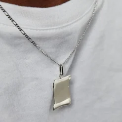 Histoire d'Or Pendentif Parchemin Argent Blanc* Bijoux Personnalisés|Pendentifs