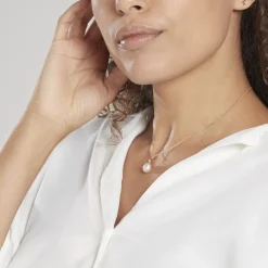 Histoire d'Or Pendentif Rose Or Jaune Perle De Culture