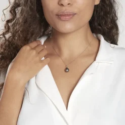 Discount Histoire d'Or Pendentif Syana Or Blanc Perle De Culture De Tahiti or blanc perle nacre noire