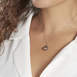 Discount Histoire d'Or Pendentif Syana Or Blanc Perle De Culture De Tahiti or blanc perle nacre noire