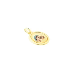 Online Histoire d'Or Pendentif Vierge A L'enfant Ovale Or Jaune