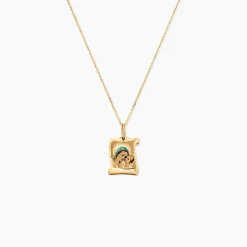 Histoire d'Or Pendentif Vierge A L'enfant Parchemin Or Jaune* Bijoux Personnalisés|Pendentifs