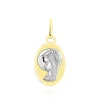 Histoire d'Or Pendentif Vierge Ovale Or Bicolore