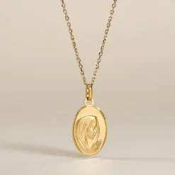 Histoire d'Or Pendentif Vierge Ovale Or Jaune* Bijoux Personnalisés|Pendentifs
