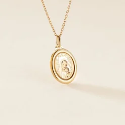 Histoire d'Or Pendentif Vierge Ovale Or Jaune* Bijoux Personnalisés|Pendentifs