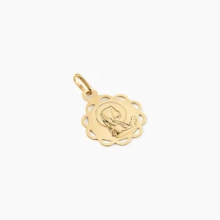 Outlet Histoire d'Or Pendentif Vierge Rond Dentelle Or Jaune