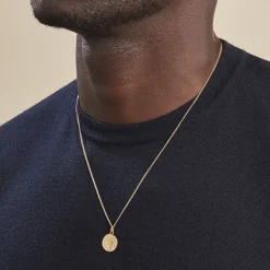 Clearance Histoire d'Or Pendentif Vierge Rond Diamante Or Jaune