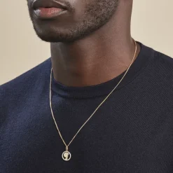 Hot Histoire d'Or Pendentif Vierge Rond Diamante Or Jaune Oxyde De Zirconium