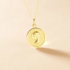 Histoire d'Or Pendentif Vierge Rond Or Jaune