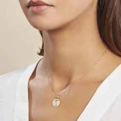 Histoire d'Or Pendentif Vierge Rond Or Jaune