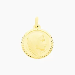 Outlet Histoire d'Or Pendentif Vierge Rond Strie Or Jaune